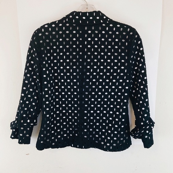 Charter Club Eyelet Blazer Black Size Petite Small - Picture 5 of 9